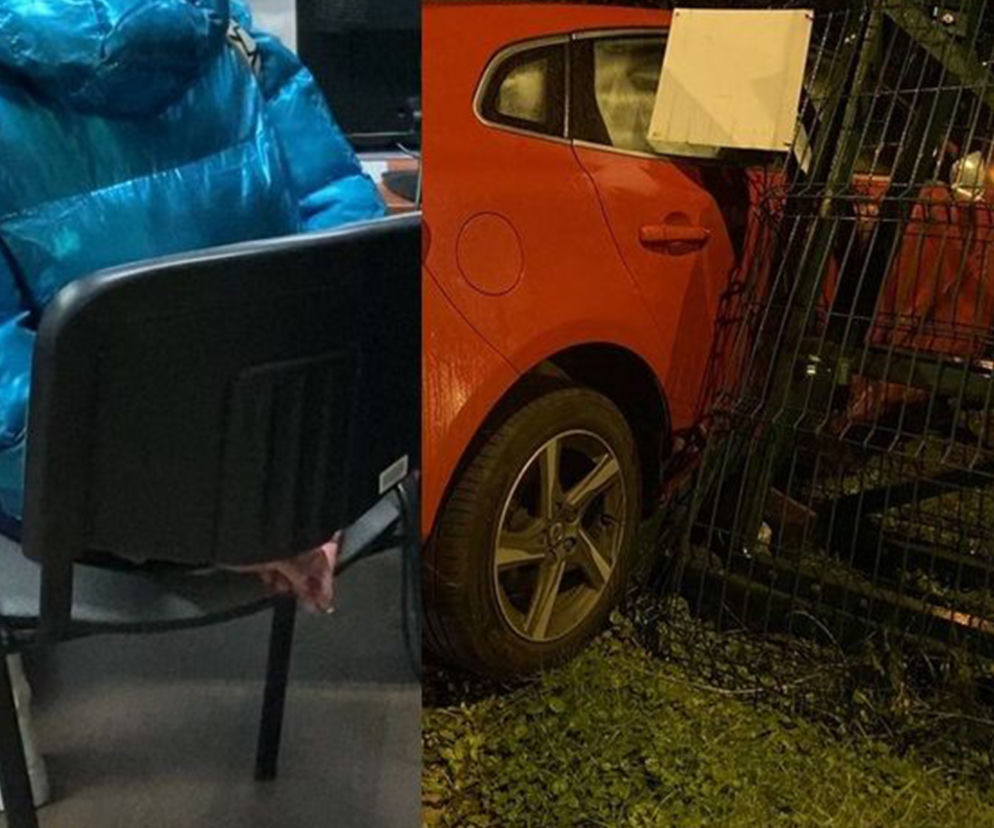 Pijana kobieta skończyła pościg na bramie