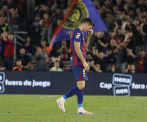 Robert Lewandowski po pożegnalnym meczu na stadionie Barcelony