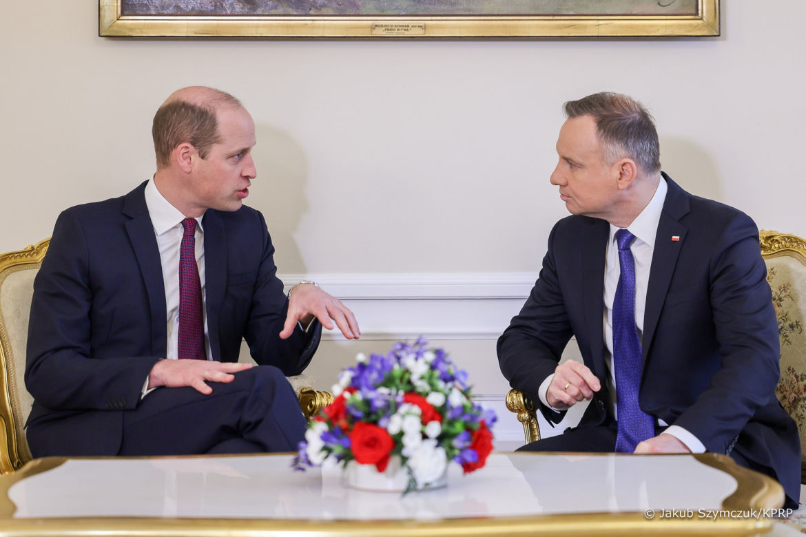 Książę William spotkał się z prezydentem Andrzejem Dudą. Rozmawiali o wojnie w Ukrainie