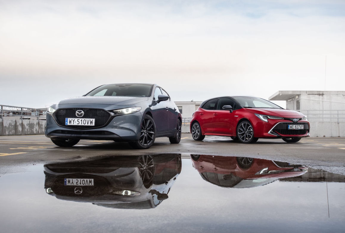 Toyota Corolla 2.0 Hybrid Dynamic Force 184 KM e-CVT vs Mazda 3 Skyactiv-X 180 KM 6MT AWD