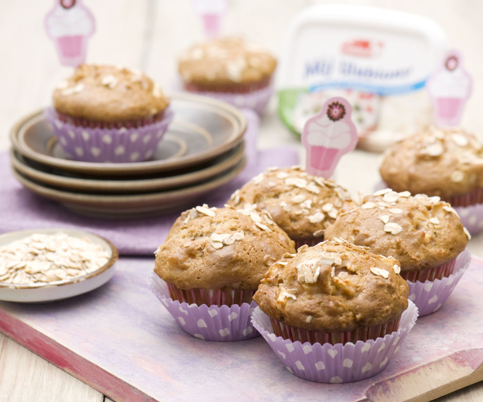 Owsiane muffiny z jabłkami