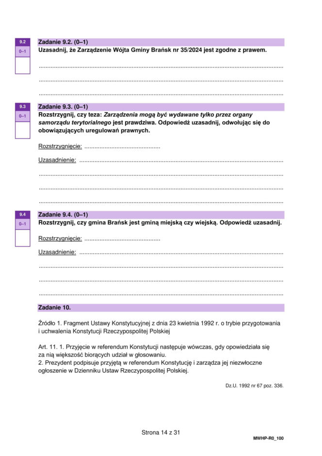 Próbna matura 2026: WOS. Arkusze CKE, pytania i odpowiedzi z WOS-u [16.01.2026]