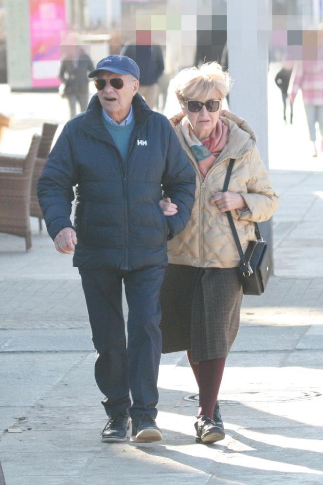 Stefan Friedmann z żoną na spacerze