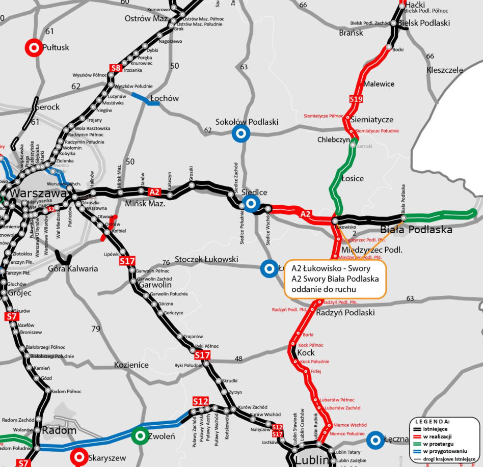 Do ruchu oddano 27 km autostrady A2