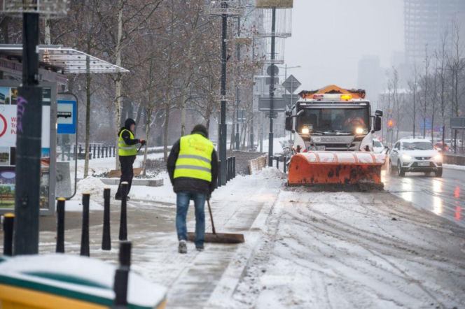 Gołoledź w Warszawie