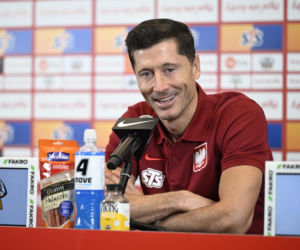 Robert Lewandowski na konferencji reprezentacji Polski
