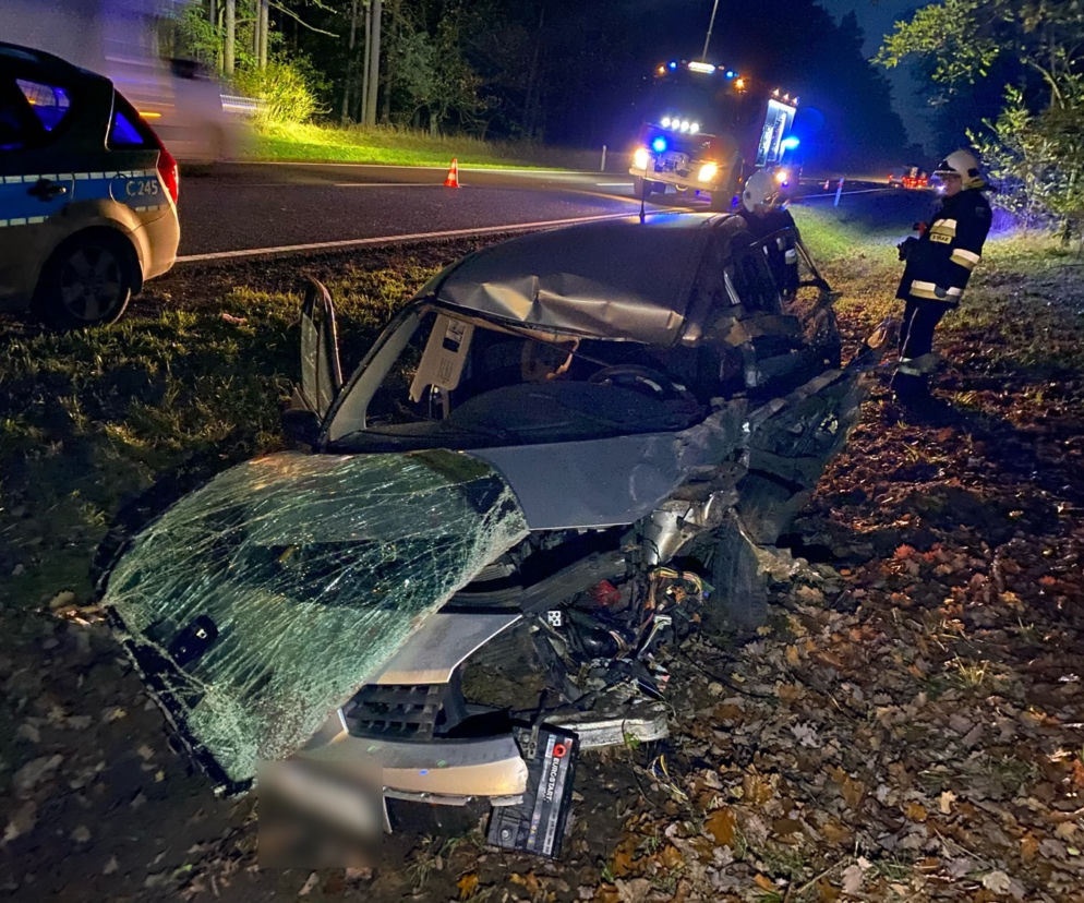 Wypadek na DK10. Ranny kierowca uciekł z miejsca wypadku. Poszukiwania nic nie dały