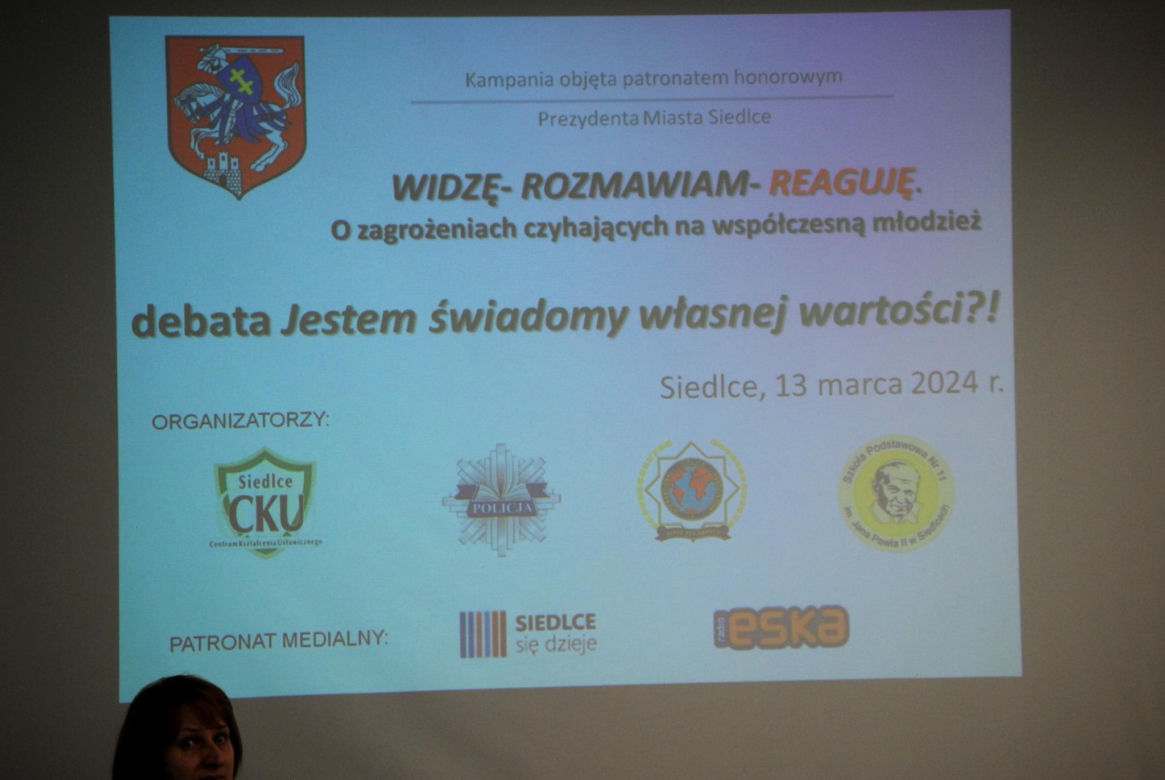 Debata młodzieży odbyła się w ramach kampanii profilaktycznej „Widzę – Rozmawiam – Reaguję”