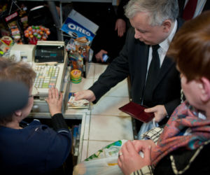 Jarosław Kaczyński na zakupach
