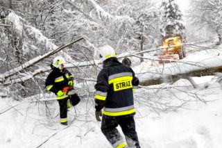 Podkarpacie: Tysiące domów bez prądu! Strażacy interweniowali setki razy, śnieg paraliżuje region