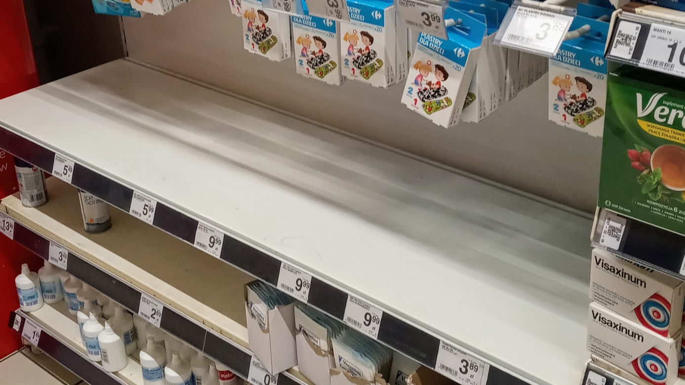Puste półki w sklepach w Szczecinie