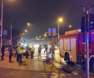 Zderzenie trzech aut na Wale Miedzeszyńskim
