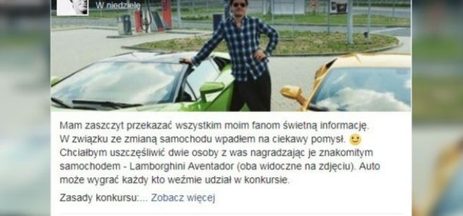 Kuba wojewódzki oddaje Lamborghini - konkurs, w którym nie warto brać udziału 