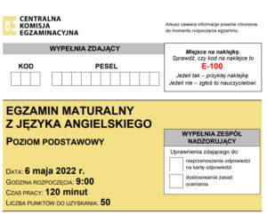 Matura język angielski 2022 - arkusz