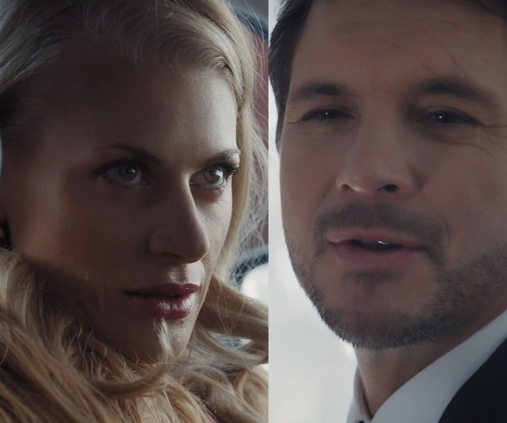 Zbliżenie na twarze Katarzyny Dąbrowskiej (Elżbieta) i Mikołaja Roznerskiego (Marcin) z serialu M jak miłość. Aktorka spogląda w prawą stronę, a aktor rozmawia. Artykuł o ich relacji i planach bohaterki znajdziesz na Super Seriale.