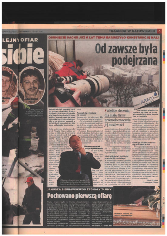 Katastrofa hali MTK w Katowicach. Materiały archiwalne