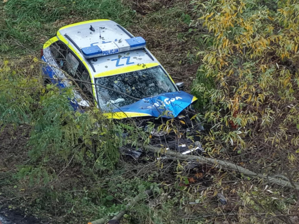 Pościg i wypadek w Pęcicach