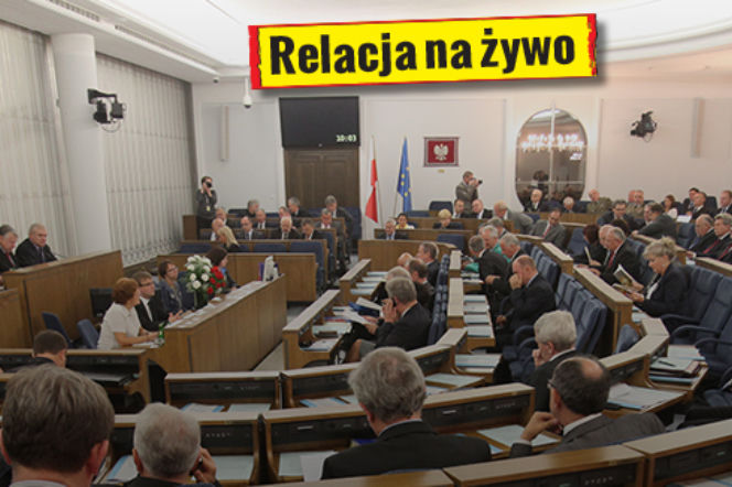 wieczorne protesty pod Senatem