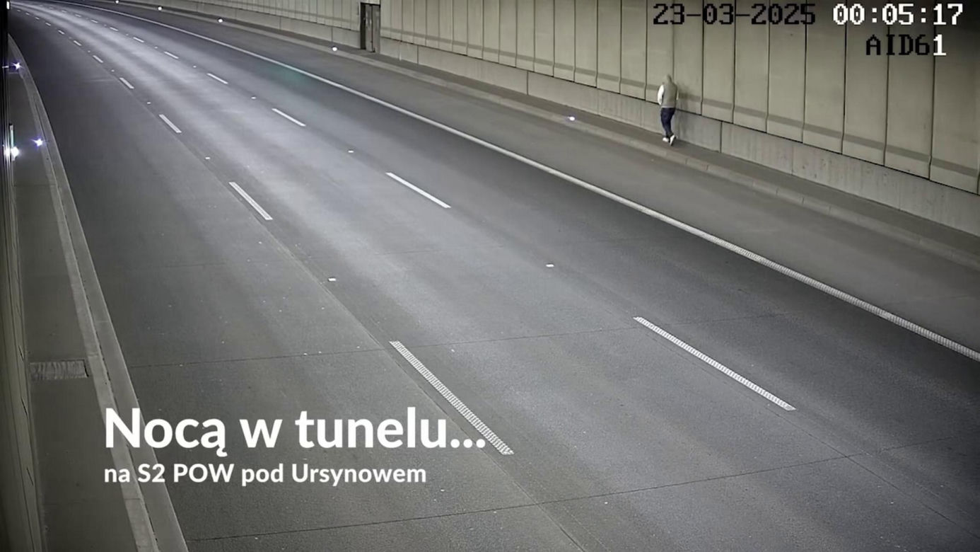 Zadzwonił na numer alarmowy i poprosił o podwózkę. Z tunelu na S2 wywiozła go policja