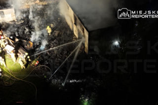 Pożar budynków pod Warszawą