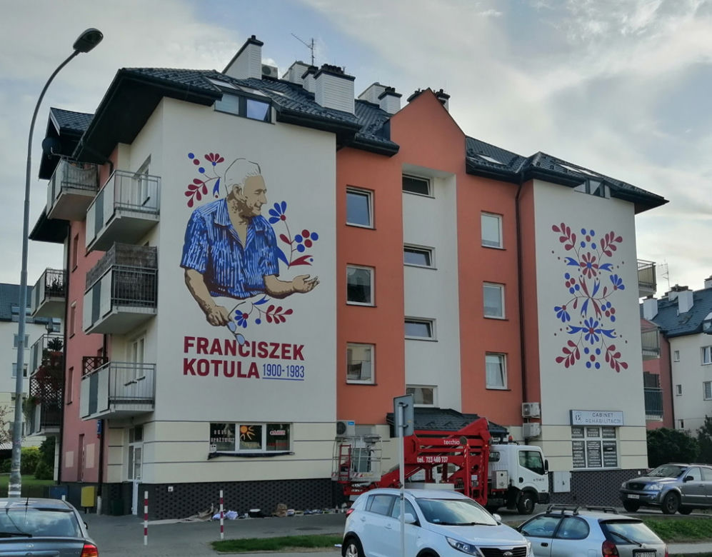 Mural z Franciszkiem Kotulą