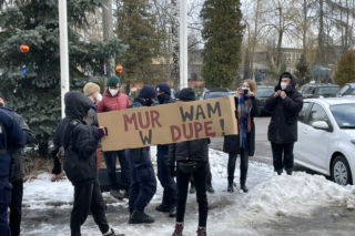 Protest przeciwko budowie zapory na granicy polsko-białoruskiej 