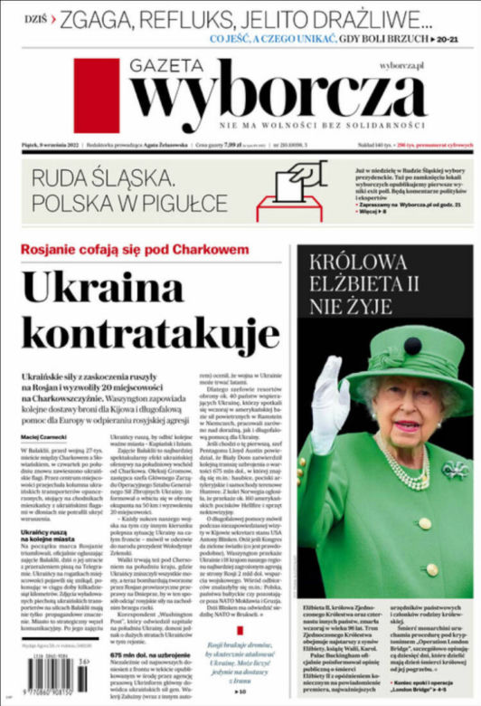 Brytyjskie i światowe okładki po śmierci Elżbiety II. Tak świat płacze po śmierci. Galeria