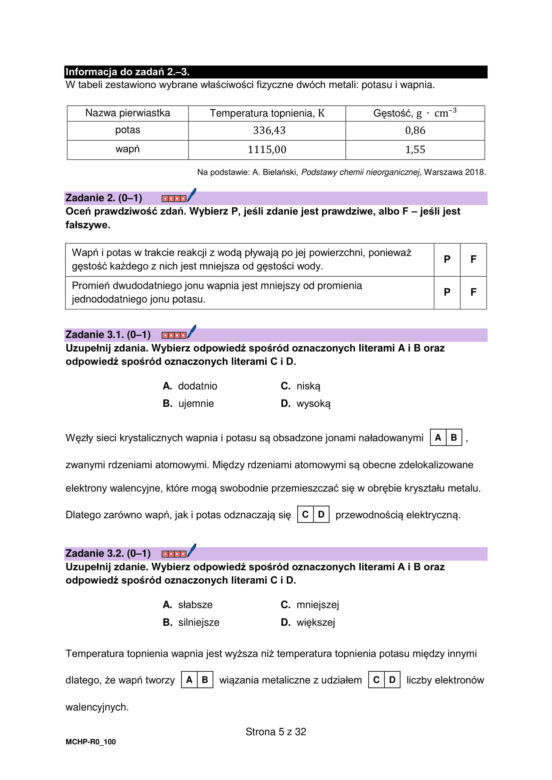 Matura próbna 2026 - chemia
