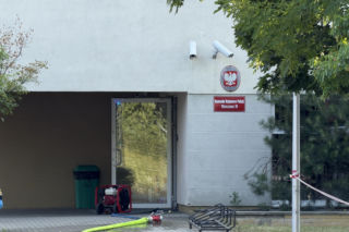 Pożar na komendzie policji! Strażacy w akcji