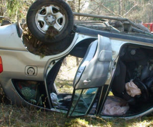 Wypadek toyoty we wsi Frącki