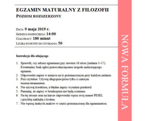 EGZAMIN MATURALNY Z FILOZOFII POZIOM ROZSZERZONY