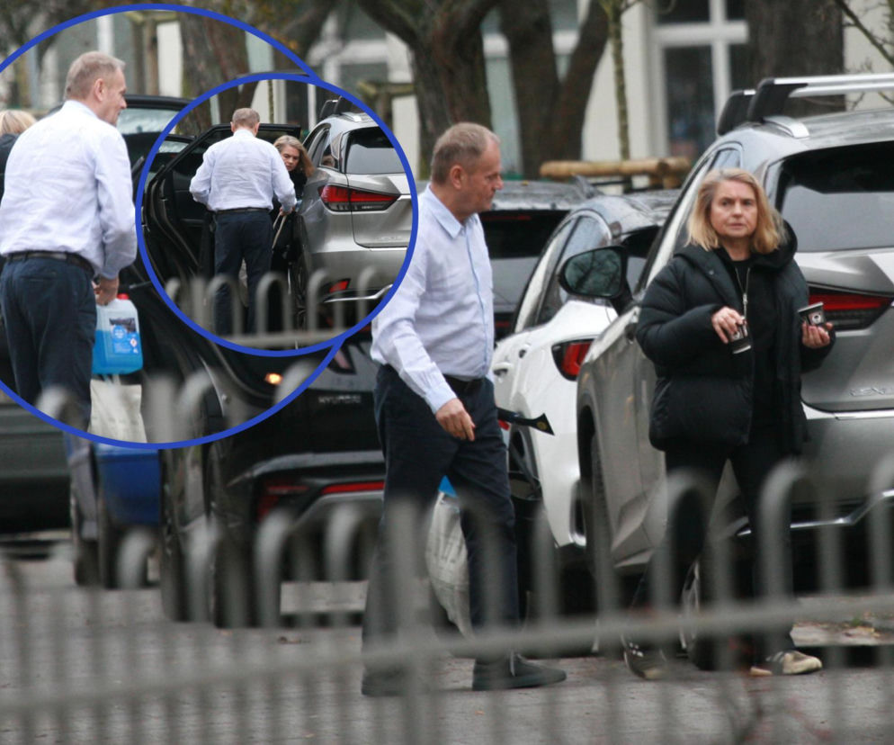 Małgorzata Tusk z zakupami i kawą. Premier wybiegł na pomoc w samej koszuli!