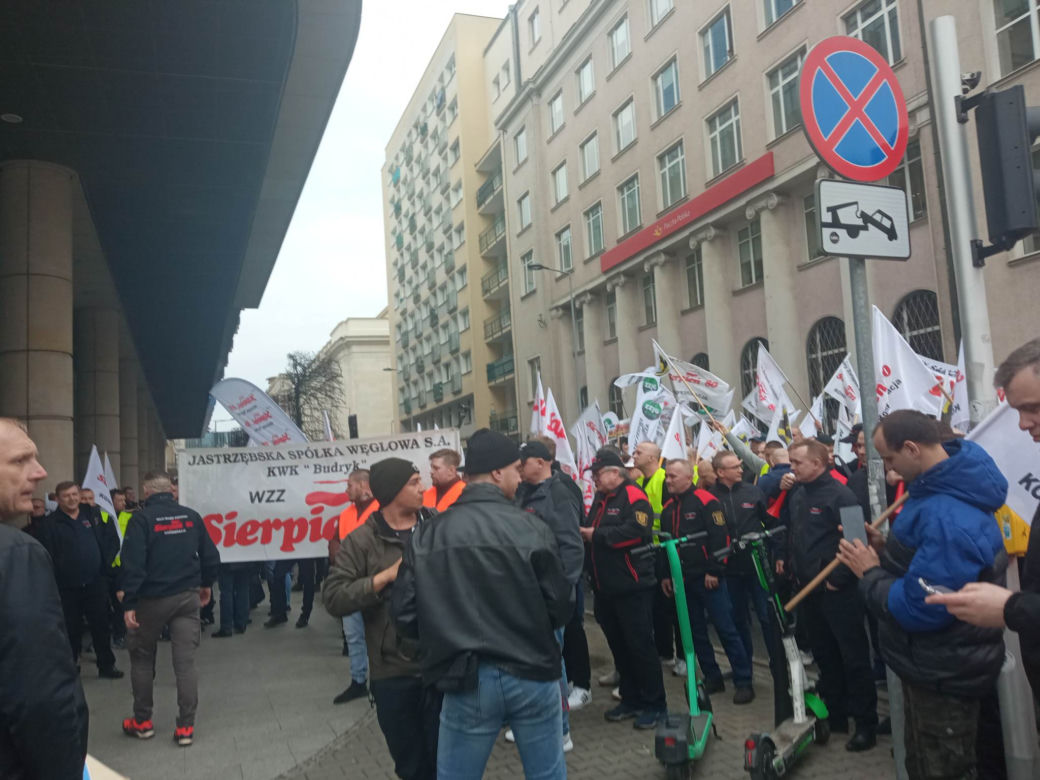 Protest górników w Warszawie