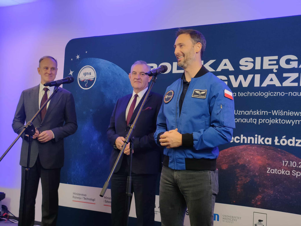 Sławosz Uznański-Wiśniewski odwiedził Politechnikę Łódzką