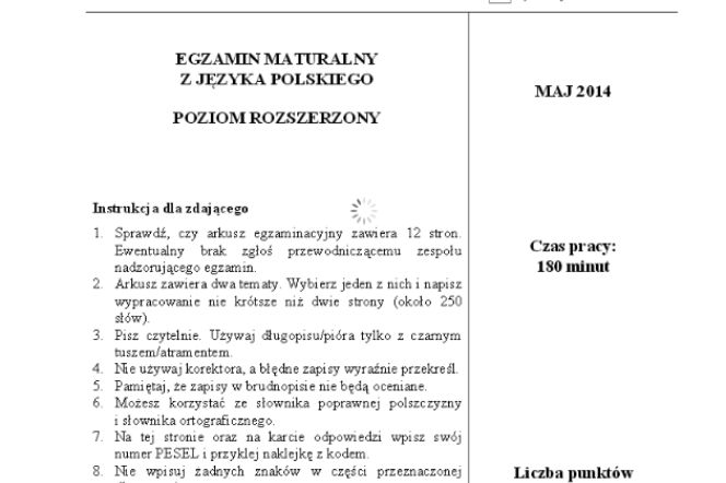 Matura 2014 polski rozszerzony