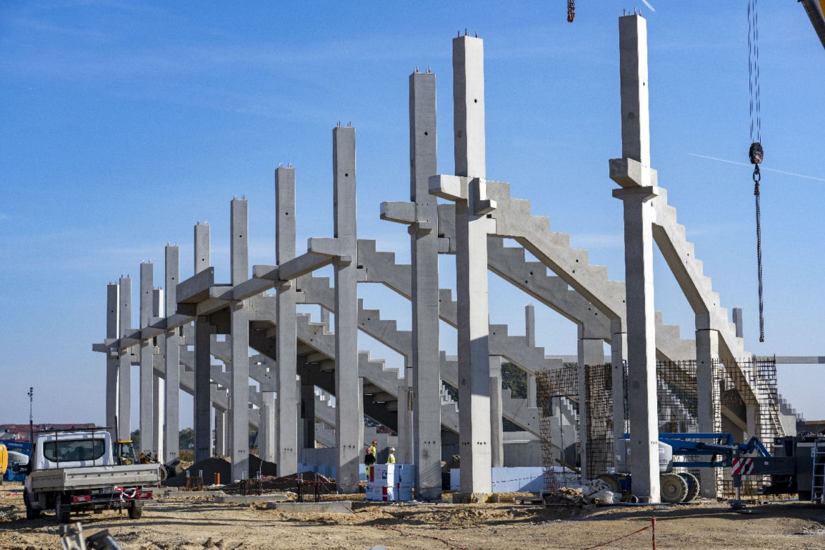 Budowa stadionu w Opolu - październik 2022