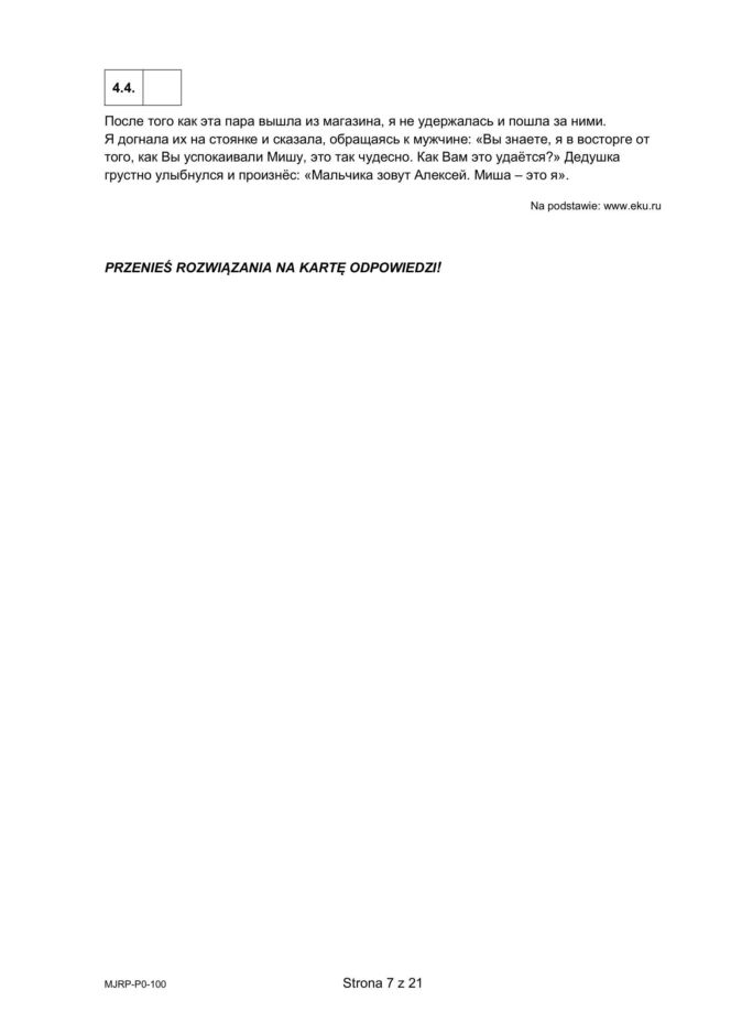 Matura 2026 ROSYJSKI podstawowy: Odpowiedzi do wszystkich zadań - sprawdź, czy zdałeś! 6.05.2026