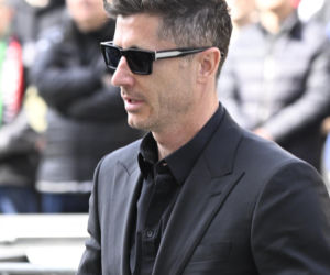 Robert Lewandowski na pogrzebie Jacka Magiery