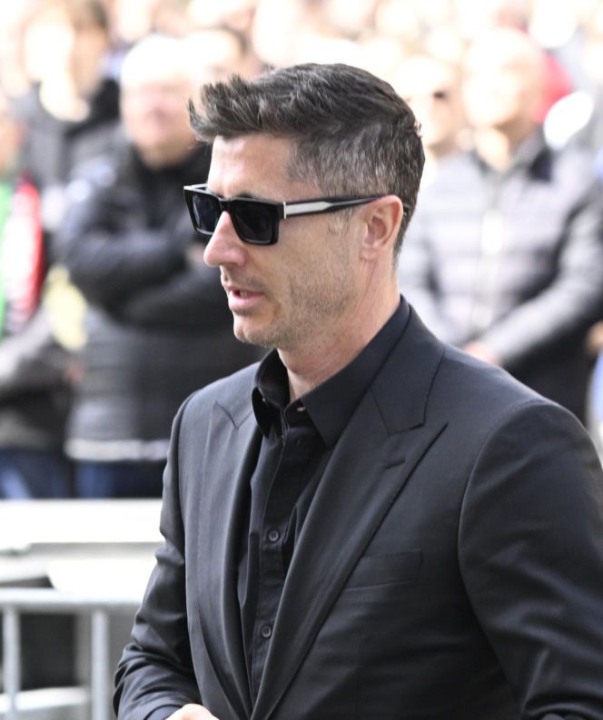 Robert Lewandowski na pogrzebie Jacka Magiery