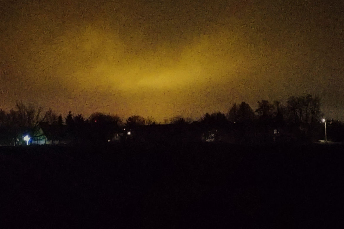 Pomarańczowa łuna nad Szczecinem