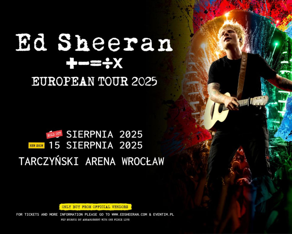 Ed Sheeran, 15 sierpnia, godz. 18:00, Tarczyński Arena 