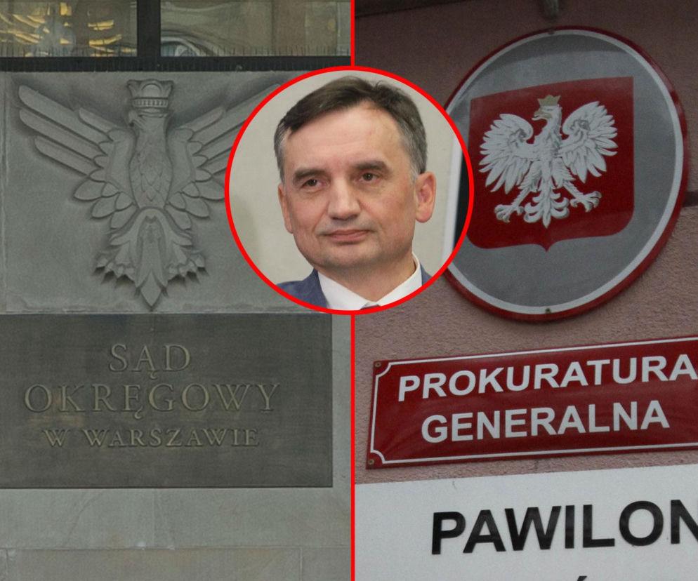 Tablice Sądu Okręgowego i Prokuratury Generalnej. Na miniaturze Zbigniew Ziobro. O sprawie ENA przeczytasz na SE Polityka.