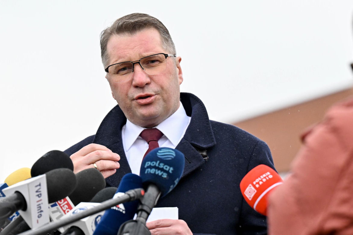 Konferencja prasowa przed Fabryką Broni "ŁUCZNIK"