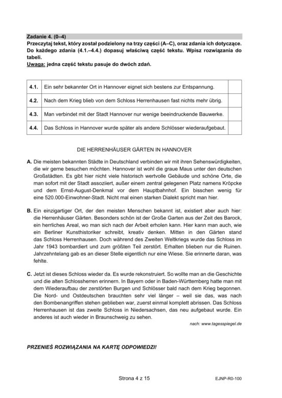 Matura próbna 2021: Język niemiecki [POZIOM ROZSZERZONY] Arkusze CKE i odpowiedzi