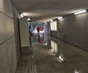 Zalany tunel we Wrzeszczu
