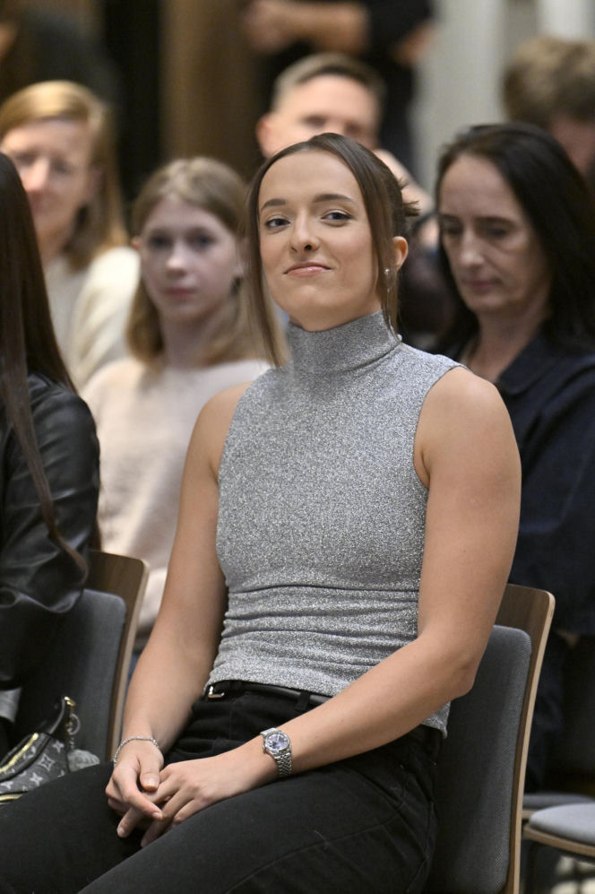 Iga Świątek i Daria Abramowicz na konferencji