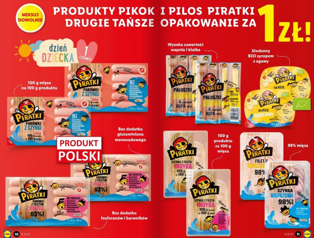 Parówki PIKOK Piratki  za złotówkę