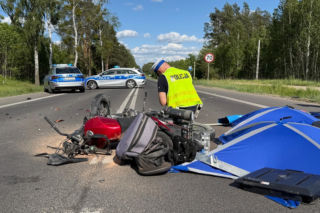Motocyklista nie żyje. Śmiertelny wypadek w Grabówce