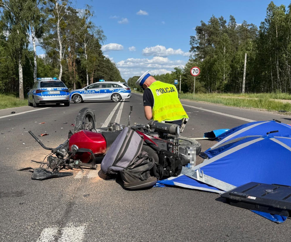 Motocyklista nie żyje. Śmiertelny wypadek w Grabówce