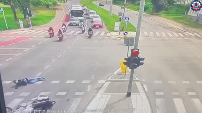 Niebezpieczny popis motocyklisty